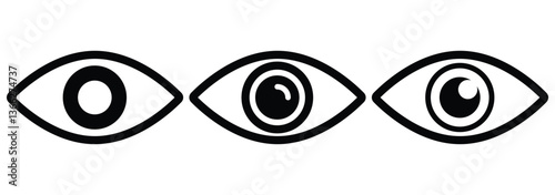 Eye icon set. Optical eye icon. Eye, view, vision icons in flat style. See view icon. Vector illustrator