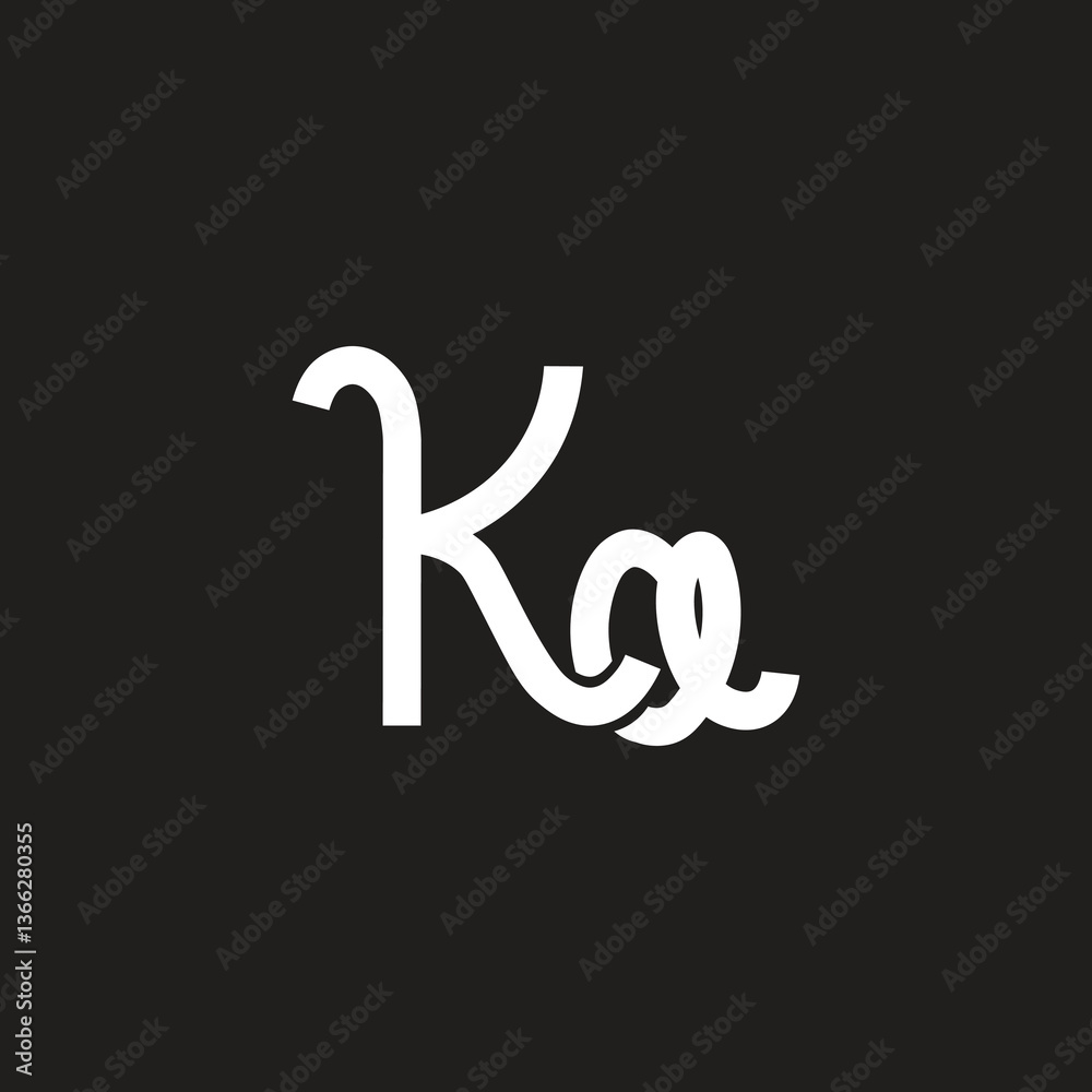 Fototapeta premium Abstract AK letter vector template illustration, lowercase A.