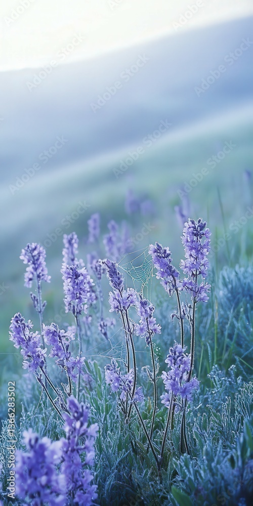 Obraz premium Delicate wildflowers in morning light