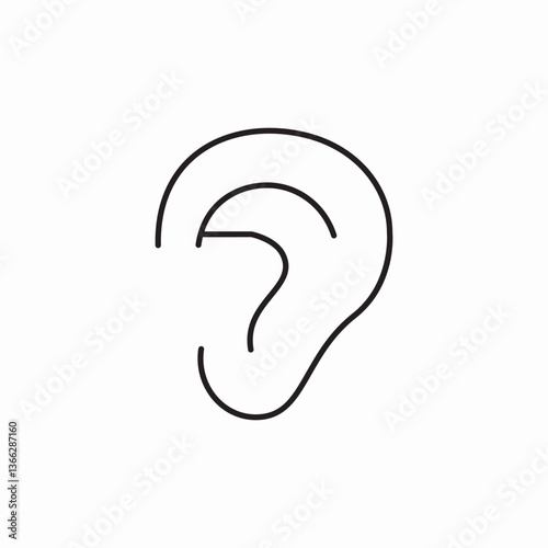 outer ear icon sign vector