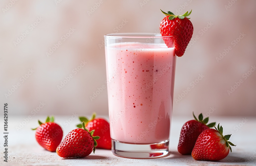 Freshly Blended Strawberry Mixture With Yogurt Creates A Refreshing Summer Drink Perfect For Hot Days And Active Lifestyles. Freshly Blended Strawberry Mixture With Yogurt Creates A Refreshing Summer Drink Perfect For Hot Days And Active Lifestyles.