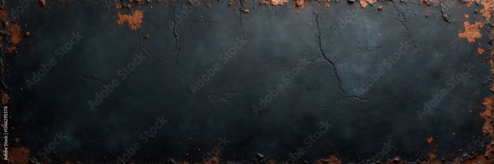 Naklejka premium Blackened metal surface with intricate scratch patterns and patina , corroded, industrial