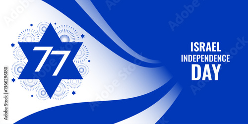 Israel Independence Day poster design, banner, card - 77th Independence Day Celebration. Vector design.
