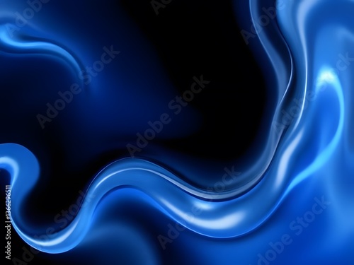 Abstract background with transparent fluid neon wave, glossy shiny effect generative ai
