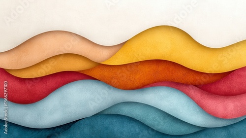 Captivating wave pattern in a spectrum of colors showcasing modern minimalist art for creative spaces and decor