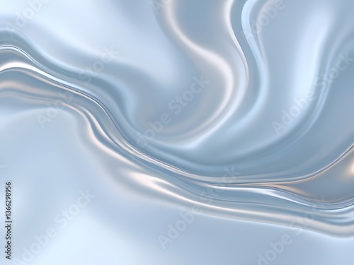 Abstract background with transparent fluid neon wave, glossy shiny effect generative ai