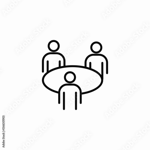 meeting table icon sign vector