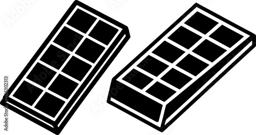 Chocolate bar vectors collection black and white, Vector of chocolate bar icons set design