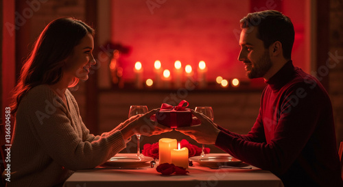Casal jantando a luz de velas
