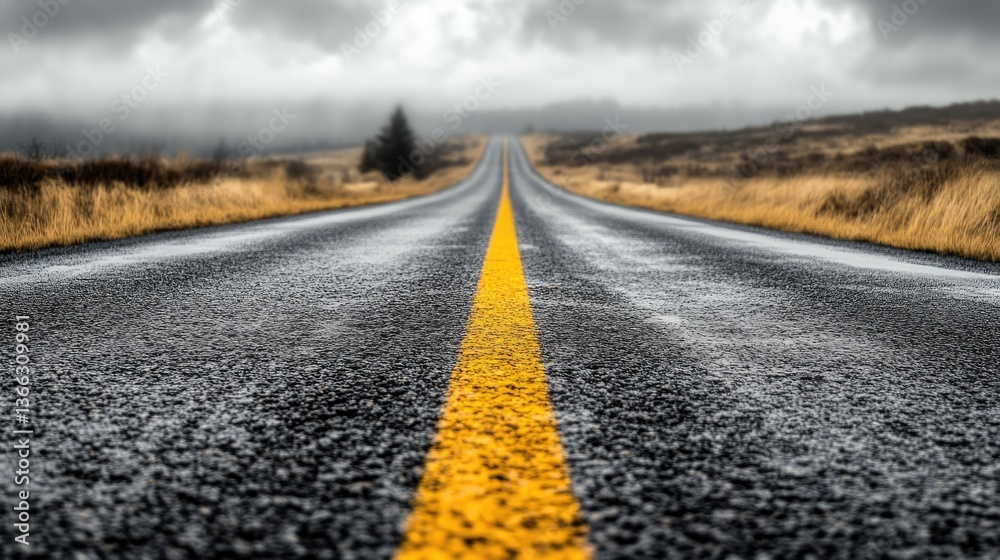 Fototapeta premium Navigating the Slow Lane: Exploring Choices on the Busy Highway of Life