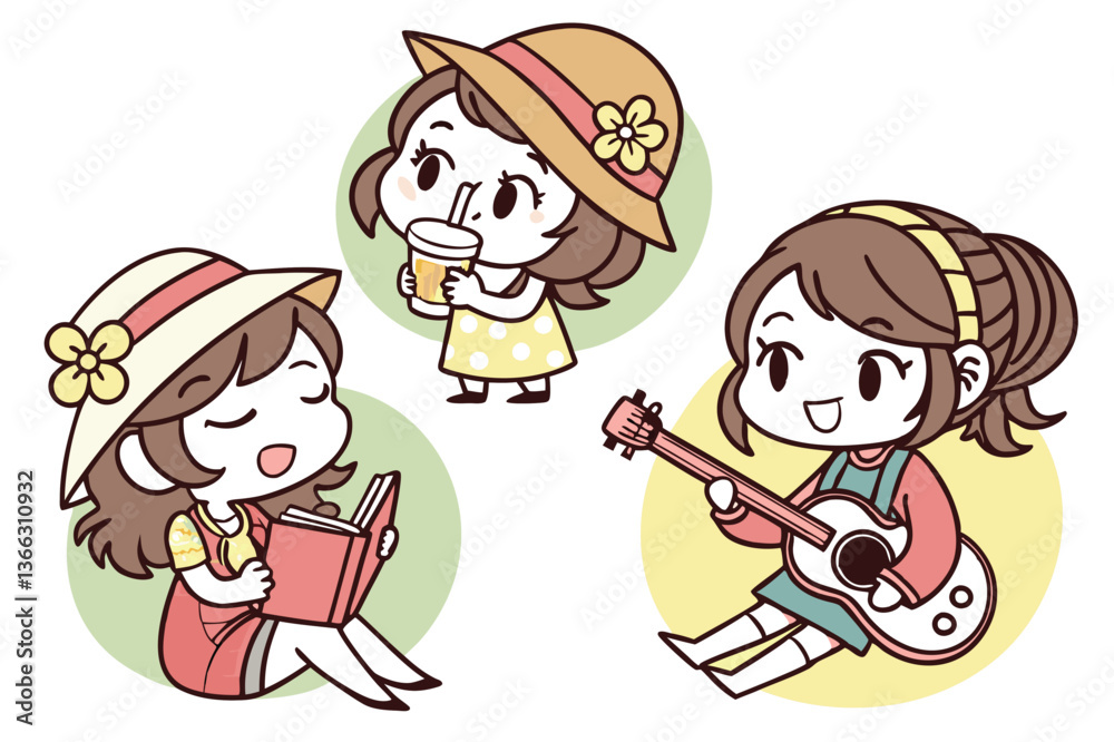 Cute Anime Girls – Stickers & Badges Collection Cute Anime Girls – Stickers & Badges Collection