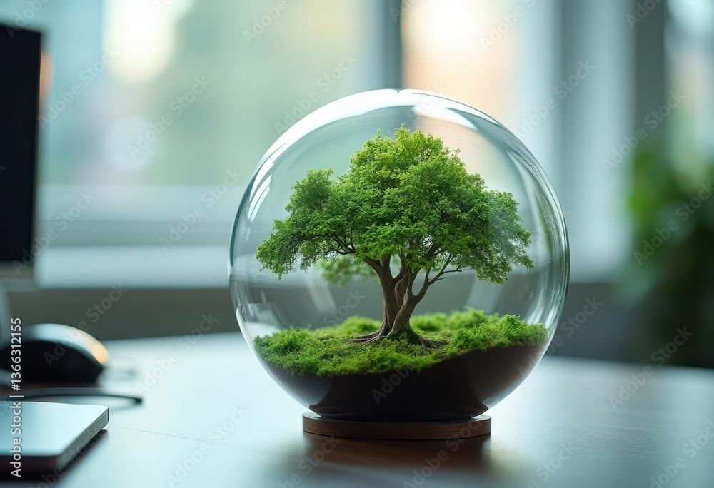 Miniature Ecosystem in a Glass Globe – A Vision for a Greener Future Miniature Ecosystem in a Glass Globe – A Vision for a Greener Future