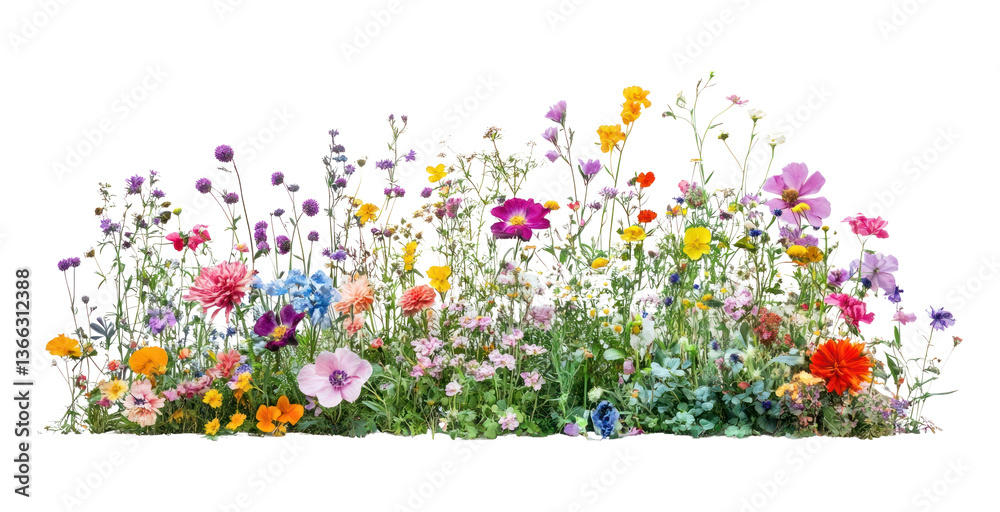 Obraz premium PNG Colorful flower bush flowers outdoors colorful.