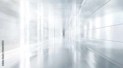 Wallpaper Mural Bright White Hallway, An Architectural Digital Rendering Torontodigital.ca