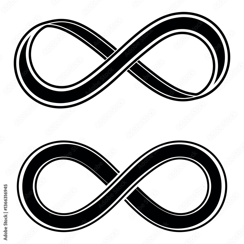 Golden Infinite Loop Symbol Illustration Golden Infinite Loop Symbol Illustration