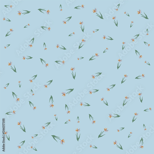Floral background 9 for wrapping design, packaging or printing on textile, wallpaper. Vector illustration