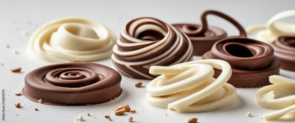 assorted chocolates display on white surface for sweet delights assorted chocolates display on white surface for sweet delights