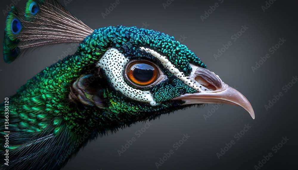 Obraz premium Peacock Profile Close-up