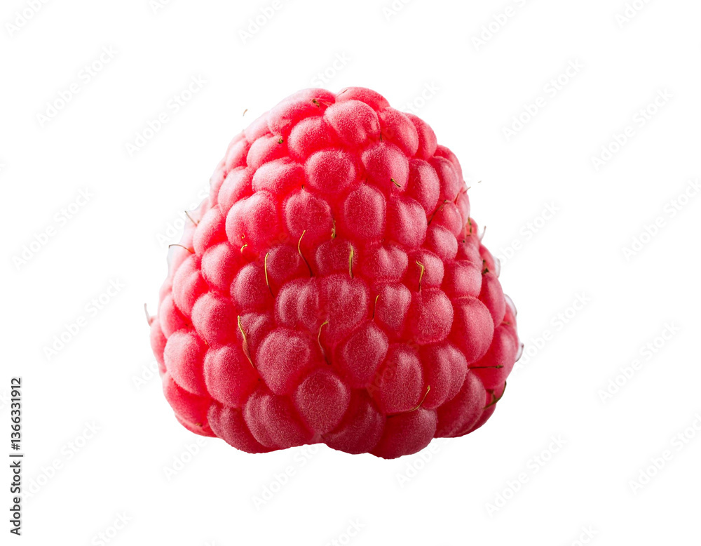 Fresh ripe raspberry isolated on transparent background showing tiny hairs Fresh ripe raspberry isolated on transparent background showing tiny hairs