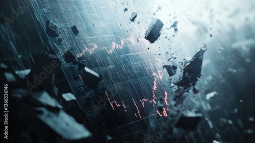 A crumbling stock market chart with falling numbers --ar 16:9 --v 6.1 Job ID: d07b3cd2-0b7e-4f26-b68e-a93e9fd5404f