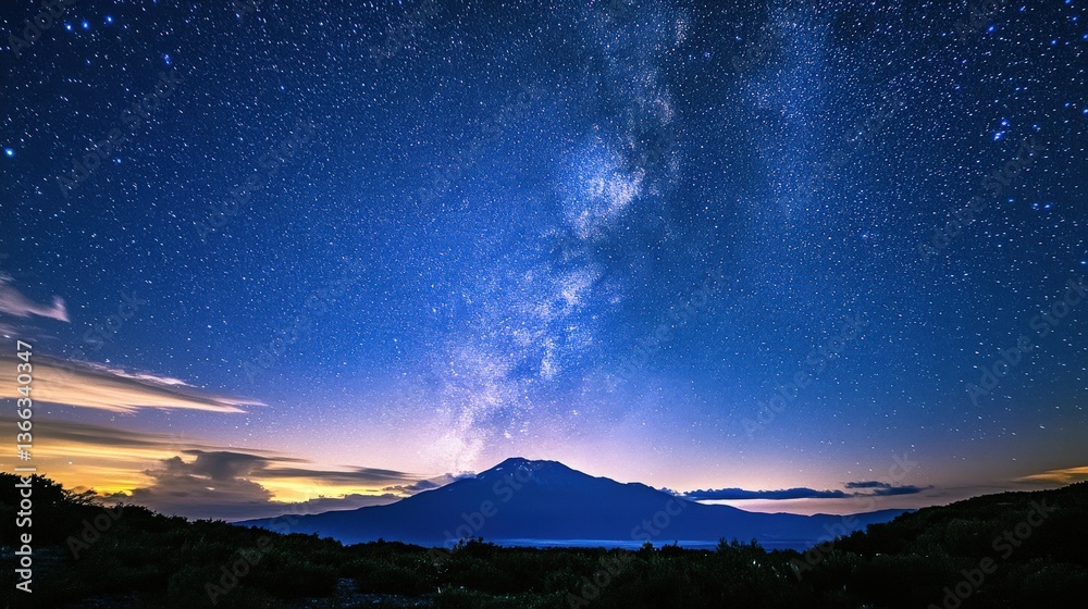 Milky Way over Mountain Silhouette Milky Way over Mountain Silhouette