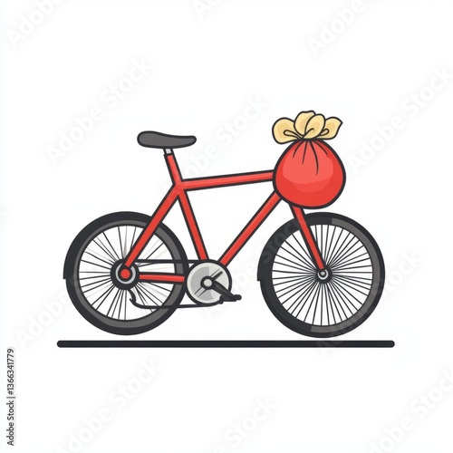flat vector logo of bike and money

