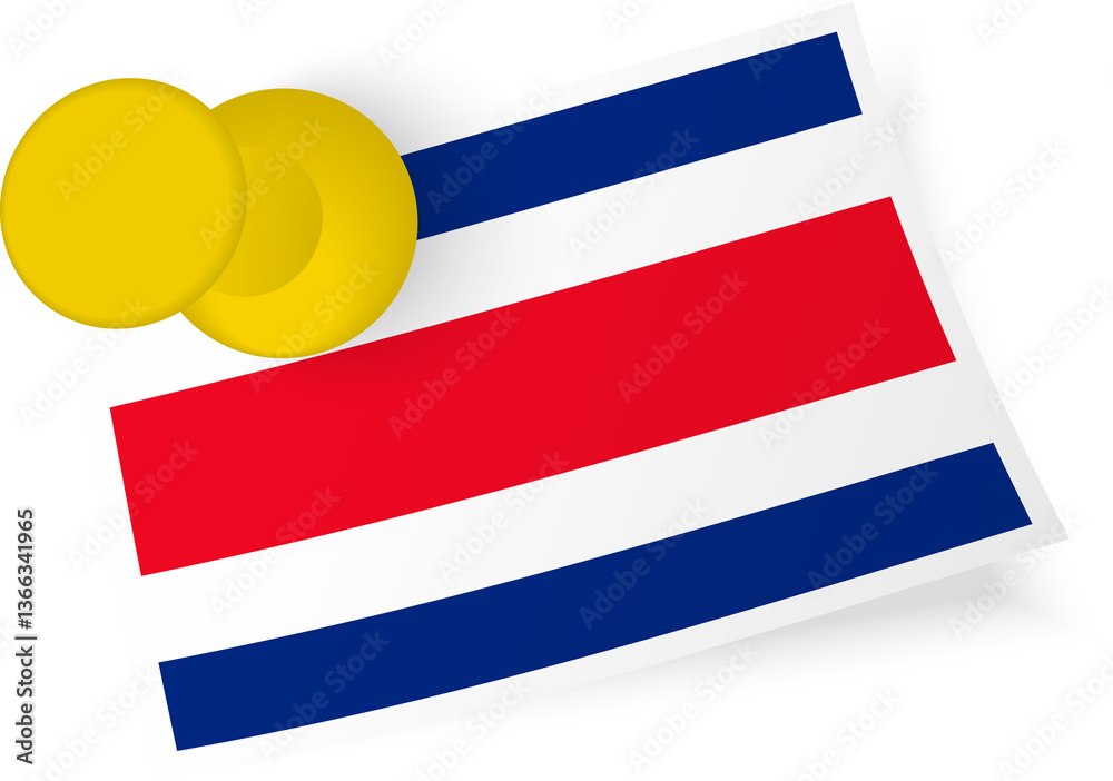 Obraz premium Costa Rica Flag Pinned