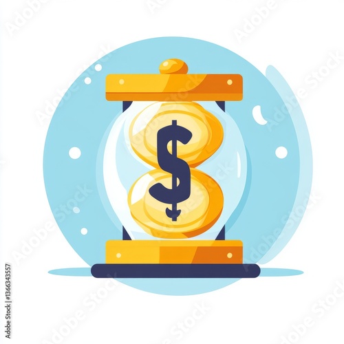 flat vector countdown of time and money

