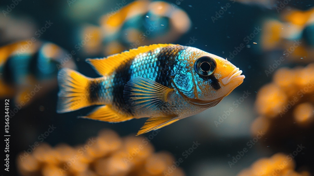 Obraz premium Vibrant fish in a tank
