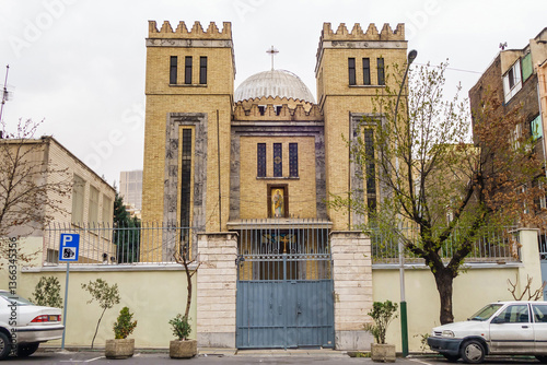 Panorama of St. Joseph Assyrian Catholic Church in Tehran, Iran. Also it's called Chaldean Catholic cathedral of Tehran