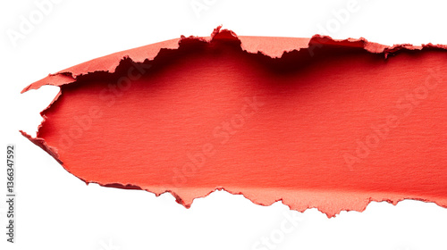 Wallpaper Mural Vivid red torn paper with rough edges, contrasting black background, cut out transparent Torontodigital.ca