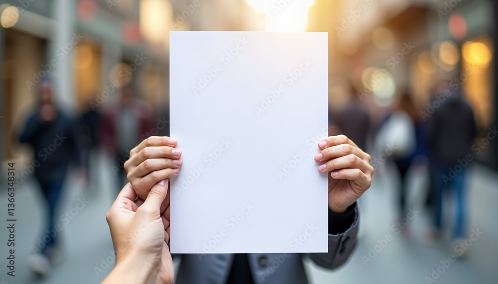 mockup of A4 sheet or blank or paper in hands mockup of A4 sheet or blank or paper in hands