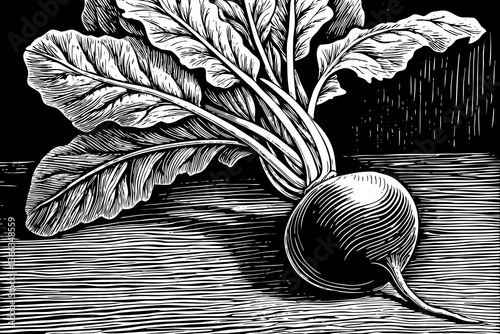 Beetroot vegetable hand drawn sketch black and white illustration