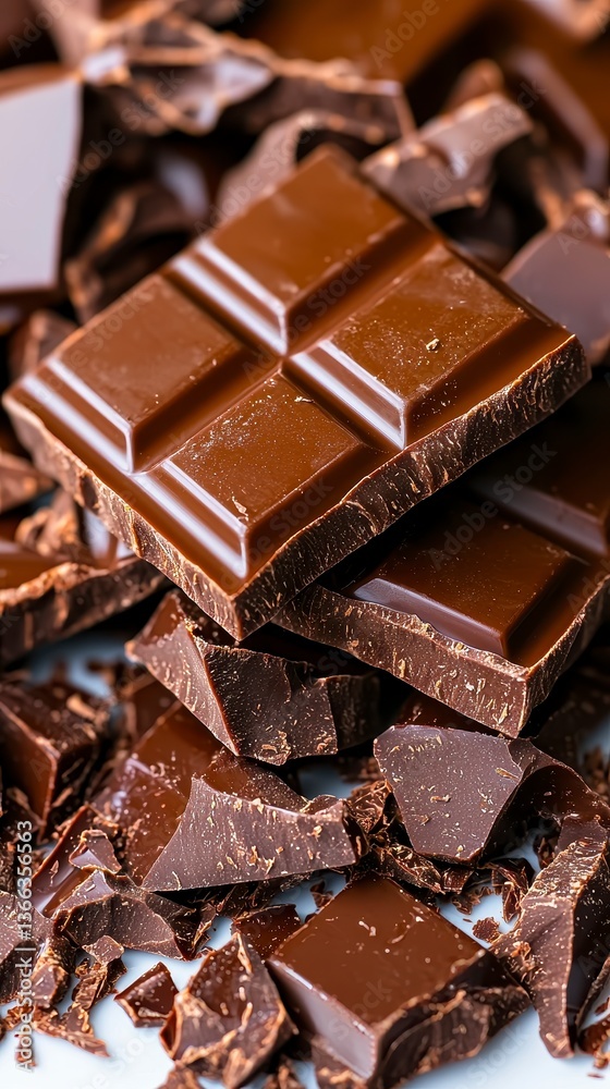 A rich and decadent chocolate bar displayed isolated on a white background highlighting its smooth texture and color A rich and decadent chocolate bar displayed isolated on a white background highlighting its smooth texture and color