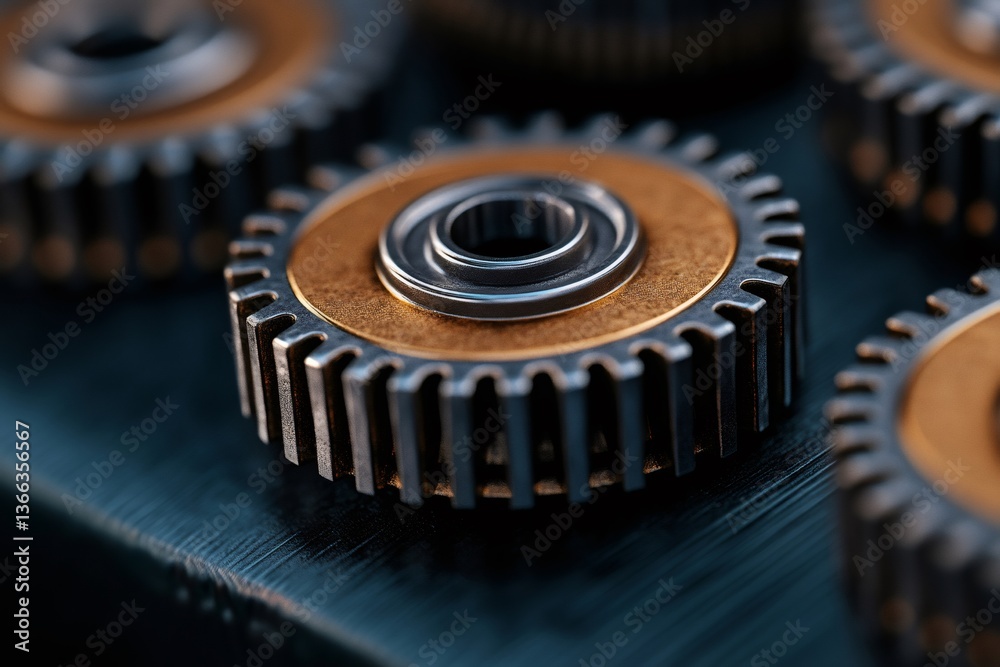Gears rotating smoothly on dark background showing industrial concept Gears rotating smoothly on dark background showing industrial concept