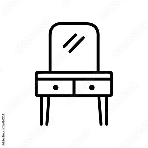 Minimalist vanity table with mirror 