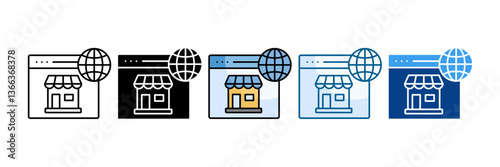 Online Retail Icon Set Multiple Style Collection