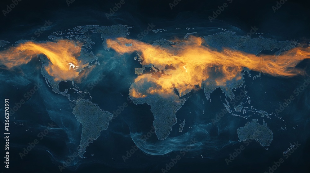 Naklejka premium Data visualization of global air quality monitoring data