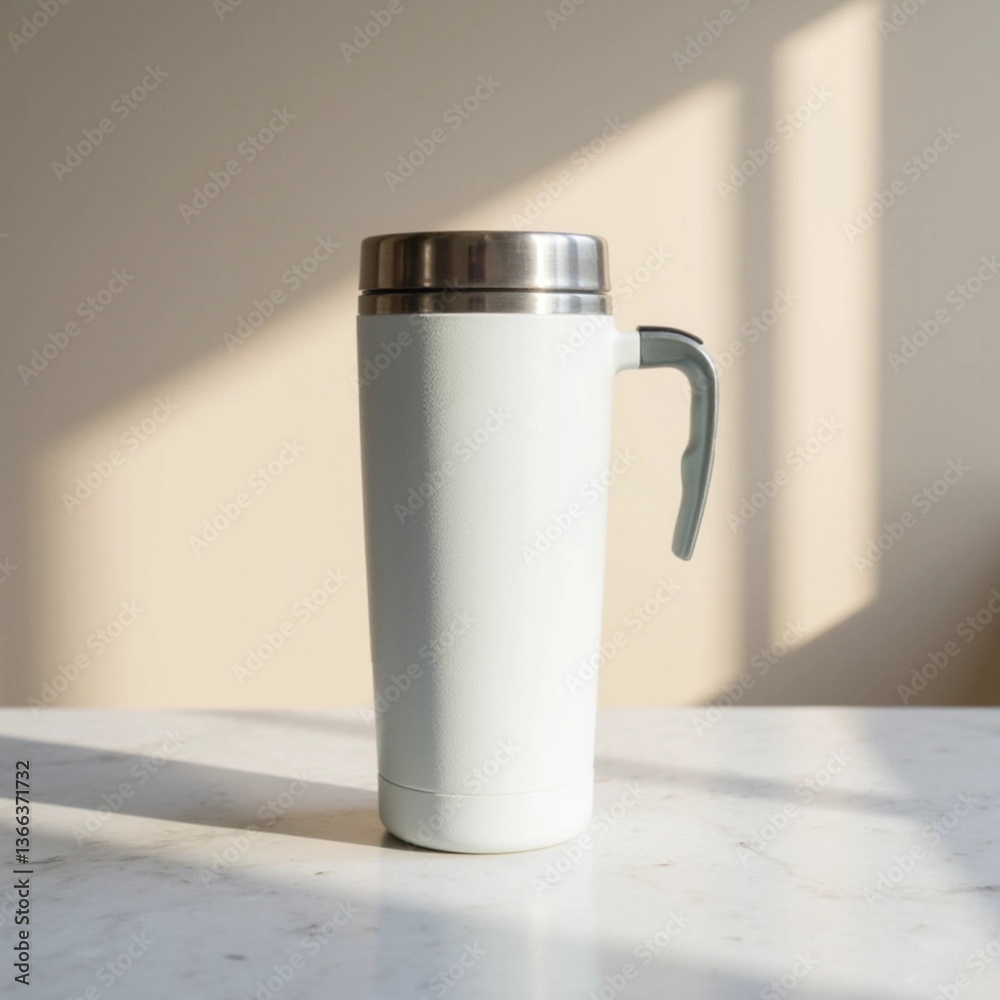 white travel mug tumbler drinking coffee cup blank space mockup mockups marble surface clean kitchen isolated natural sunlight shadow print design neutral backdrop display sign placement drink white travel mug tumbler drinking coffee cup blank space mockup mockups marble surface clean kitchen isolated natural sunlight shadow print design neutral backdrop display sign placement drink