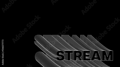 stream offline text animation with echo effects