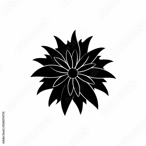 creative details Bee Balm Floral Icon vector illustration