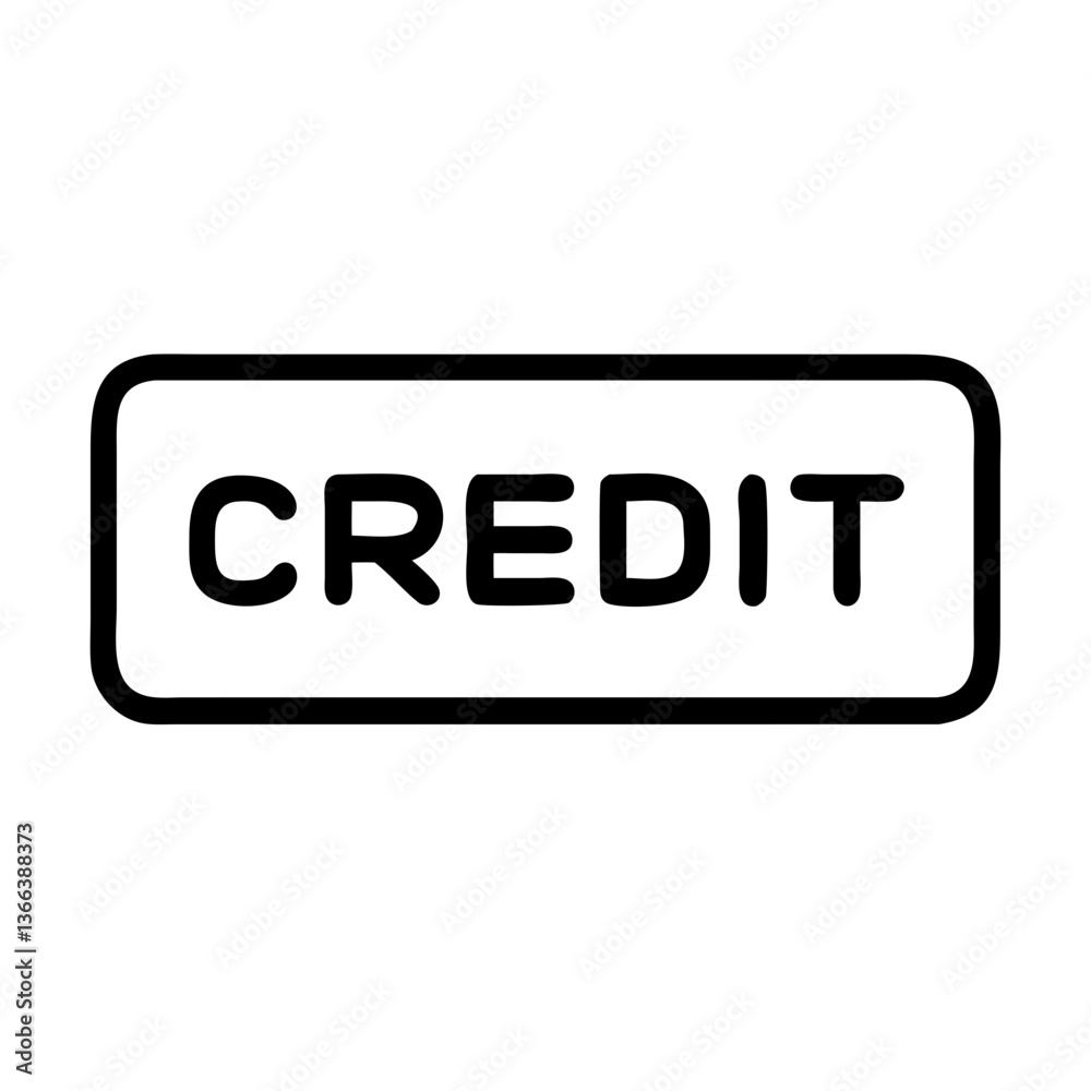 Credit Label Design in Minimal Style on White Background Credit Label Design in Minimal Style on White Background