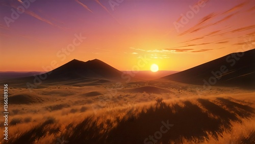 sunset over the mountains