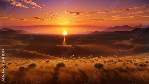 sunset in the desert