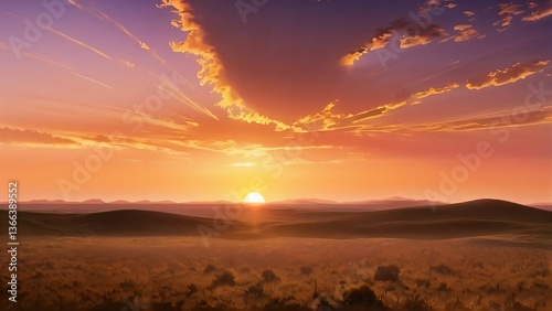 sunset in the mountains
