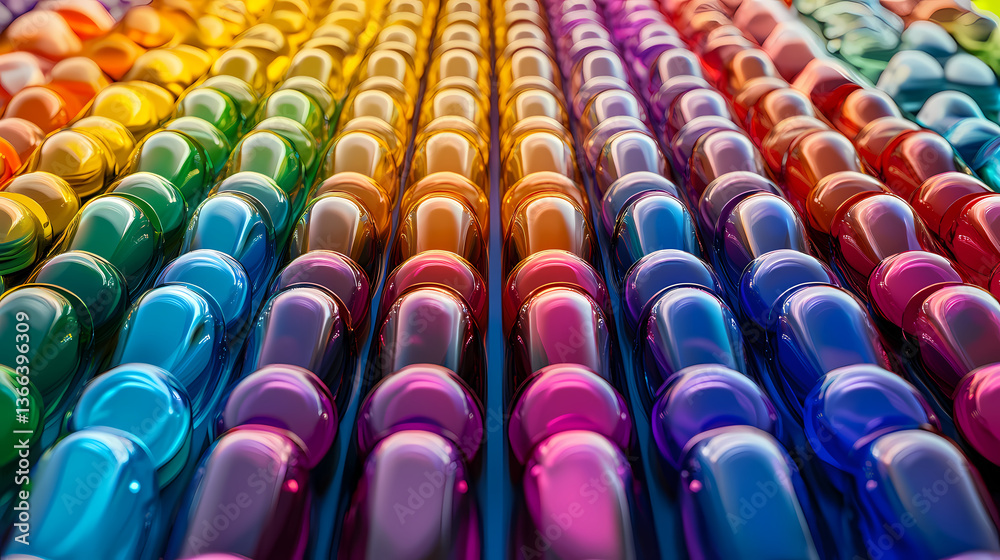 Fototapeta premium vibrant arranged capsules