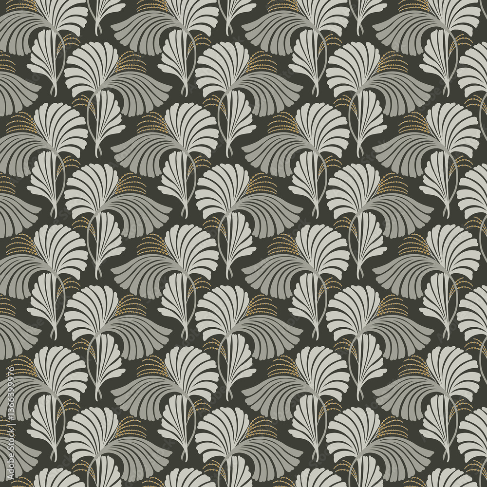 Fototapeta Seamless hand drawn crispy flower pattern.  Watercolor floral pattern for fabric, apparel, wallpaper. Unique floral and ethnic design. Modern crispy flower wallpaper tile. Carpet pattern background.