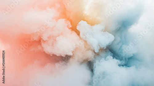 Soft cloud-like watercolor blending pastel colors background