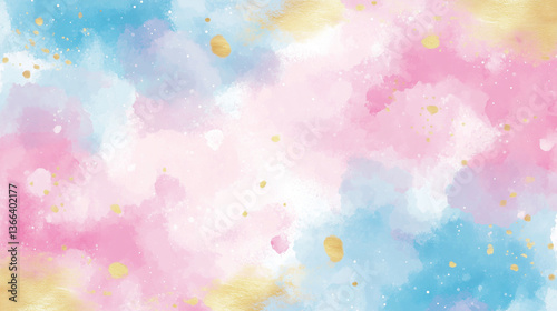 Soft cloud-like watercolor blending pastel colors background