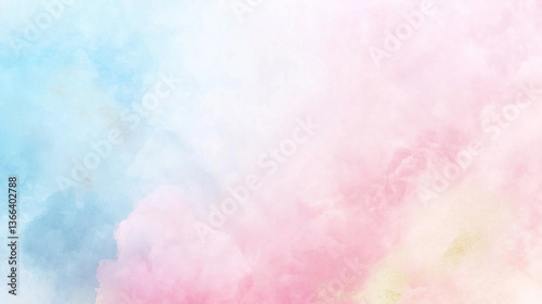 Soft cloud-like watercolor blending pastel colors background
